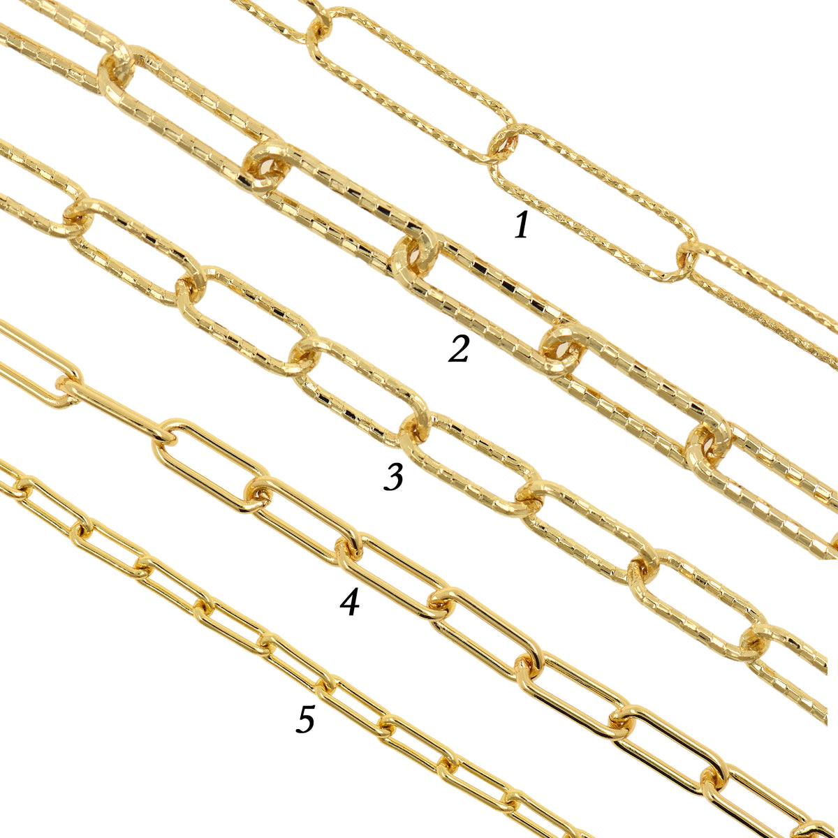 Gold Long Oval Link Chain,Brass Paper Clip Chain Jewelry Making– BestBeaded