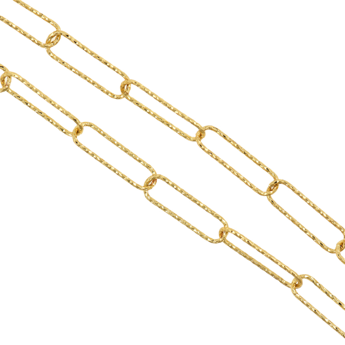 Gold Long Oval Link Chain,Brass Paper Clip Chain Jewelry Making– BestBeaded