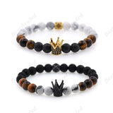 8mm Energy Healing Crown Friendship Beaded Bracelet 2Pcs - BestBeaded