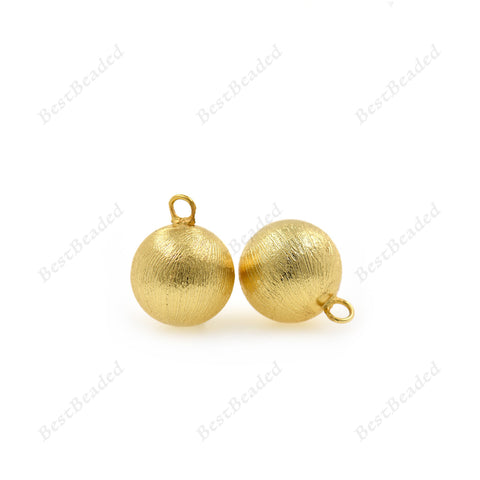 Dipped Round Ball Pendant Polished Gold Plated Charms Pendant - BestBeaded