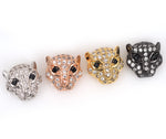 Leopard Head Bead,Bracelet Animal Pendant Beads 11x11mm - BestBeaded