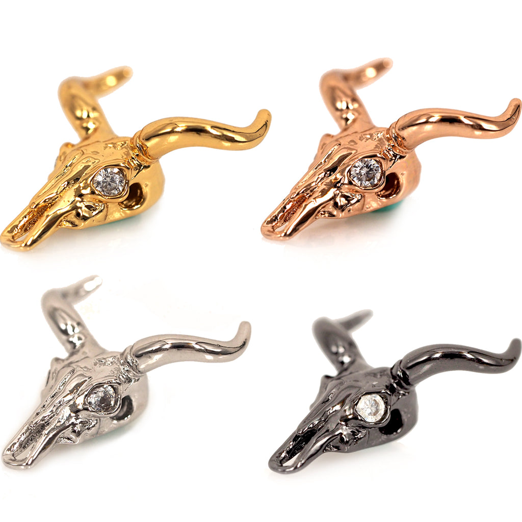Bull Skull Pendant Charms for DIY Jewelry Supplies |BestBeaded Mixcolor / 6 Pcs