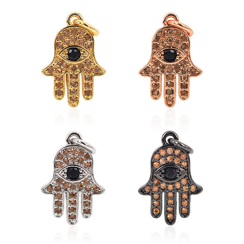 Hamsa Hand Evil Eye Hanging Charm for Mens DIY Bracelet/Necklace Jewelry Pendant Beads Supply - BestBeaded