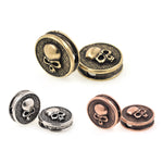 Skull Bead Charms Antique Style Suitable for Use in Nylon Braided Bracelet Jewelry Making Supplies 14x6mm - BestBeaded