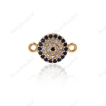 Evil Eye Connector Link CZ Pave Charm for Bracelet/Necklace DIY Making 14x9mm - BestBeaded