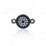 Evil Eye Connector Link CZ Pave Charm for Bracelet/Necklace DIY Making 14x9mm - BestBeaded