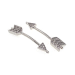 Cupid Arrow Connector Link Micro Pave Clear CZ for Personality Jewelry Making Accessories 30x7mm - BestBeaded