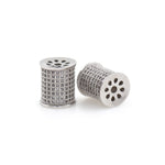 Tube Spacer Bead Micro Pave CZ Big Hole for Bracelet Jewelry Making Supplies   10x12mm