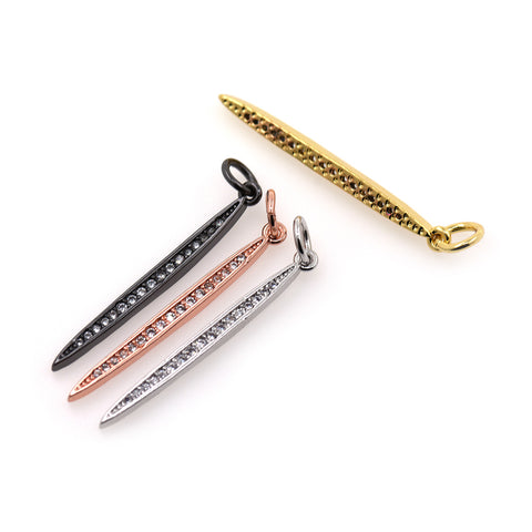 Exquisite Rhinestone Strip Pendant-DIY Jewelry Accessories   2x30mm