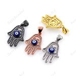 Hamsa Hand Evil Eye Pendant Faith Charms 13x20mm - BestBeaded