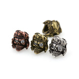 Skull Head Charm,Micro Pave CZ Stone Skull Spacer Beads,Gemstone Bracelet Findings,DIY Jewelry Supplies 11x10mm - BestBeaded