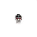 Shiny Micropavé Red Eye Skull Pendant-Jewelry Making Accessories   9.5x12x6.5mm