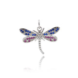 Shiny Dragonfly Zircon Pendant-DIY Jewelry Making Accessories   22x16mm