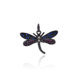 Shiny Dragonfly Zircon Pendant-DIY Jewelry Making Accessories   22x16mm