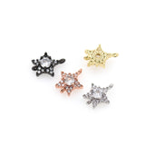 Shiny Micropavé Star Pendant-DIY Jewelry Making Accessories   12x9mm