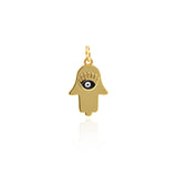 Minimalist Hamsa Evil Eye Pendant-DIY Jewelry Making Accessories   12x19mm