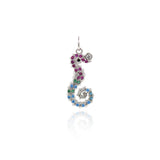 Exquisite Seahorse Zircon Pendant-DIY Jewelry Making Accessories   9x21mm