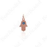 Hand of Fatima Pendants,Pave Turquoise Hamsa Hand Charms 8x13mm