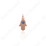 Hand of Fatima Pendants,Pave Turquoise Hamsa Hand Charms 8x13mm