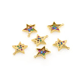 Exquisite Star Zircon Connector-Jewelry Making Accessories   18x15mm