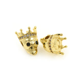 King Crown Skull Head Beads,Gold Crown Skull Spacers,DIY Jewelry Making 10x15mm