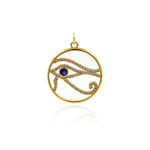 Exquisite Round Hollow Evil Eye Pendant-DIY Jewelry Making Accessories   23x26mm