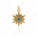 Gold North Star Pendants,Micro Pave CZ Stone Lucky Star Charms,DIY Bracelet/Necklace Supplies 15x20mm