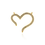 Shiny Minimalist Heart Shaped Zircon Connector-DIY Jewelry Making Accessories   25x23mm