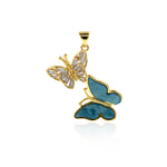 Shiny Minimalist Butterfly Zircon Pendant-DIY Jewelry Making Accessories   30x29mm