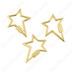 Gold Lucky Star Carabiner Clasp,Brass Metal Screw Clasp,DIY Jewelry Clasp Findings 22x28mm