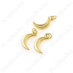 Shiny Gold Crescent Moon Pendant,Brass Moon Charms,for Unique Jewelry Making 10x20mm