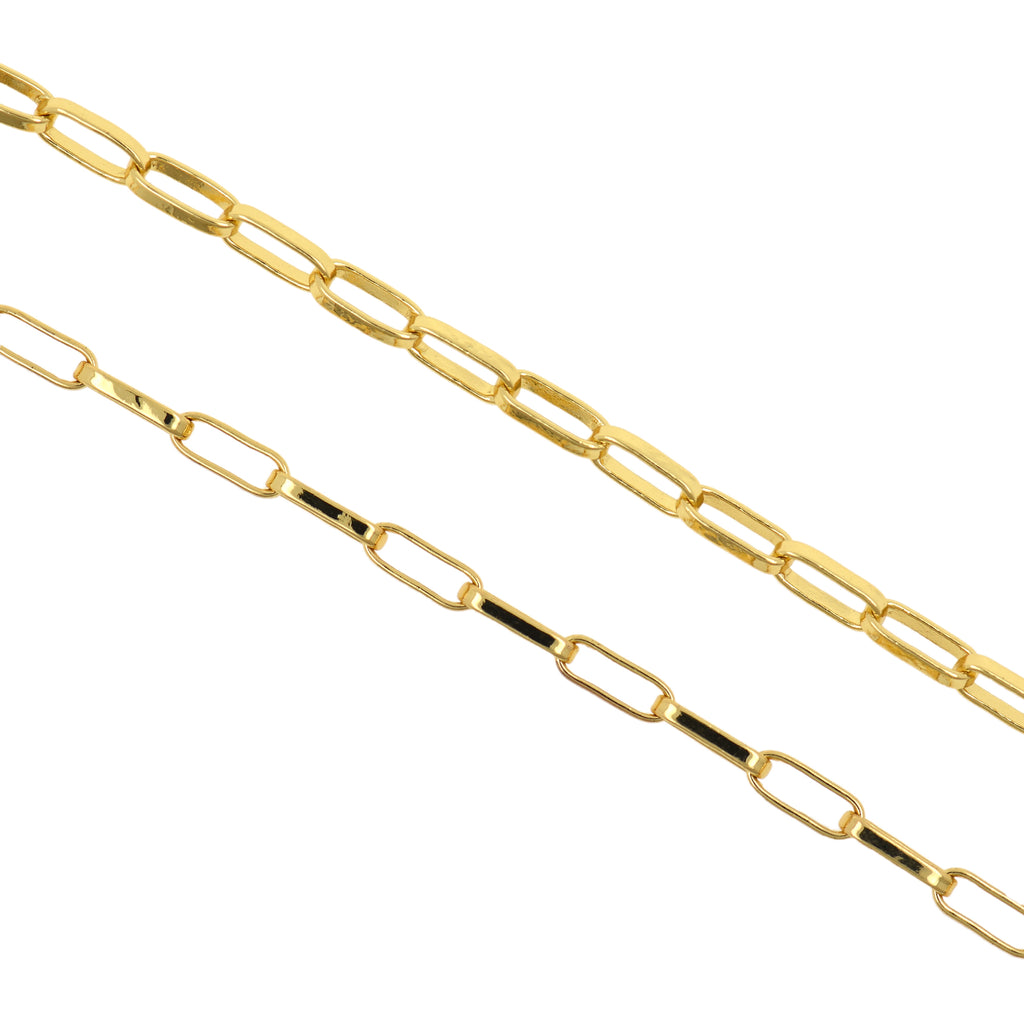 Gold Brass Chain with 4x5mm Textured Soldered Oval Links - chain280SFQWg-sp  - 25 yard spool