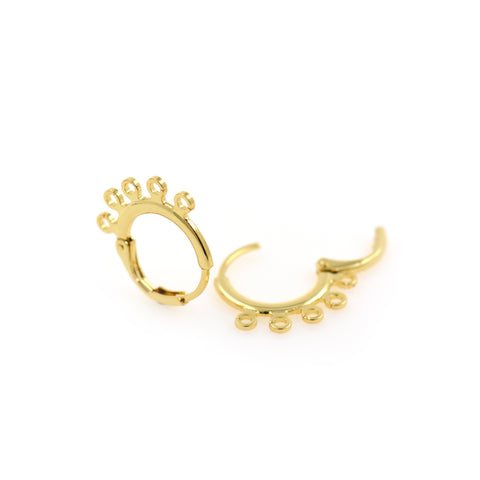 Shiny Minimalist 5 Hole Earrings-DIY Jewelry Making Accessories   19x19mm