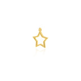 Gold Star Shape Pendant,Openwork Lucky Star Charms,Handmade Jewelry Supplies 10x12mm