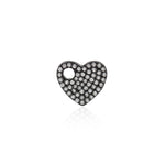 Shiny Micropavé Heart Pendant-DIY Jewelry Making Accessories   12x10x3mm