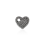 Shiny Micropavé Heart Pendant-DIY Jewelry Making Accessories   12x10x3mm