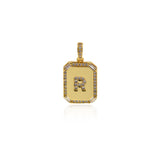 Shiny Micropavé Letter Pendant-DIY Jewelry Making Accessories   13x19mm