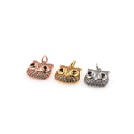 Shiny Micropavé Owl Pendant-DIY Jewelry Making Accessories   11x12mm