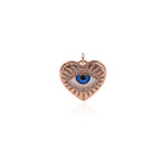 Shiny Heart Shaped Evil Eye Pendant-DIY Jewelry Making Accessories   21x19mm