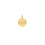 Shiny Minimalist Round LOVE Pendant-DIY Jewelry Making Accessories   8.4mm