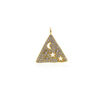 Individualism Jewelry-Exquisite Triangle Moon Star Pendant-Jewelry Accessories  21x24mm