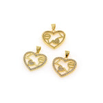 Individualism Jewelry-Hollow Micropavé Heart Pendant-Jewelry Accessories  19x19mm