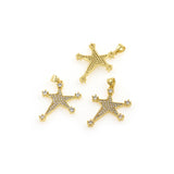 Shiny Micropavé Star Pendant-DIY Jewelry Accessories  21x27mm
