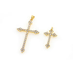 Shiny Cross Zircon Pendant-DIY Jewelry Making Accessories   30x53mm