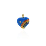 Shiny Enamel Rainbow Heart Pendant-DIY Jewelry Making Accessories   18x19mm