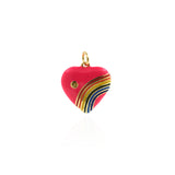 Shiny Enamel Rainbow Heart Pendant-DIY Jewelry Making Accessories   18x19mm