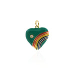 Shiny Enamel Rainbow Heart Pendant-DIY Jewelry Making Accessories   18x19mm