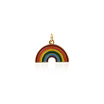 Shiny Enamel Rainbow Pendant-DIY Jewelry Making Accessories   17x20x2mm