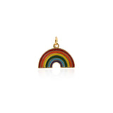 Shiny Enamel Rainbow Pendant-DIY Jewelry Making Accessories   17x20x2mm