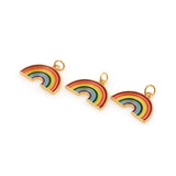 Shiny Enamel Rainbow Pendant-DIY Jewelry Making Accessories   17x20x2mm